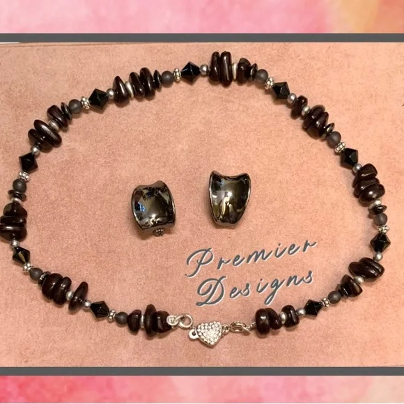 Onyx and Hematite Jewelry Set - Picture 2 of 4